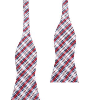 Tango Maroon with Blue Stripes Self Tie Bow Tie