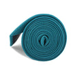 Teal Slub Linen Necktie Side Roll