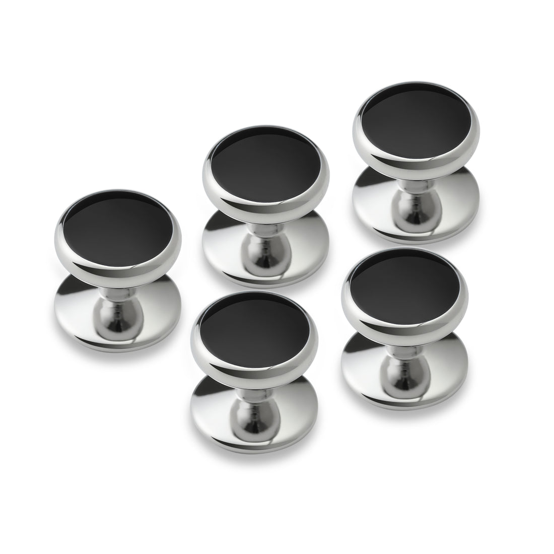 The Black Pearl Silver Tuxedo Shirt Studs