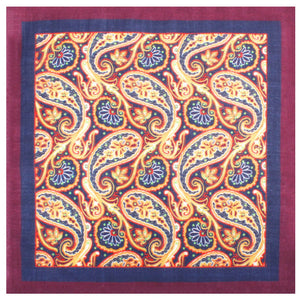 Castellano Paisley Wool Pocket Square