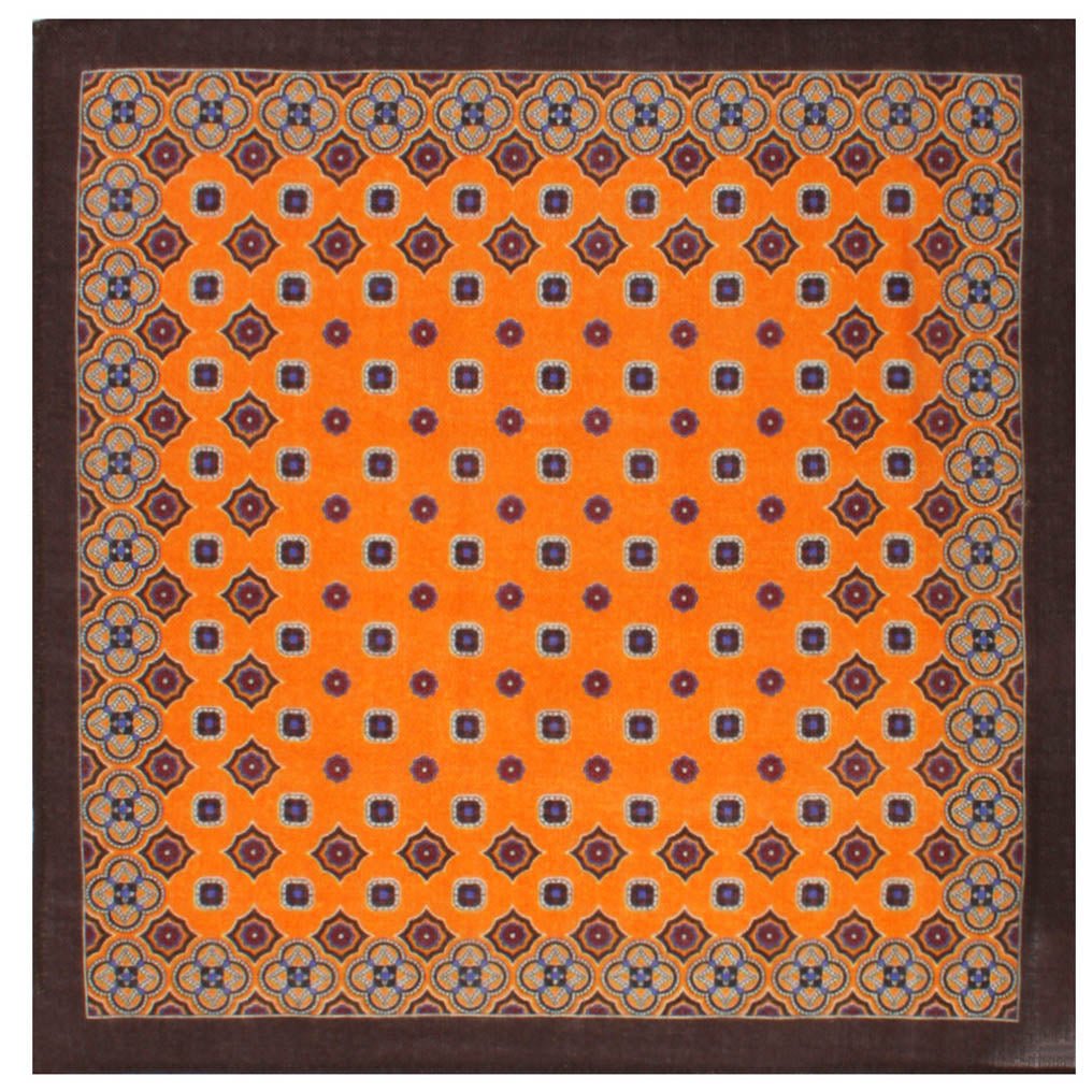 The Merchant of Venom Orange Wool Pocket Square