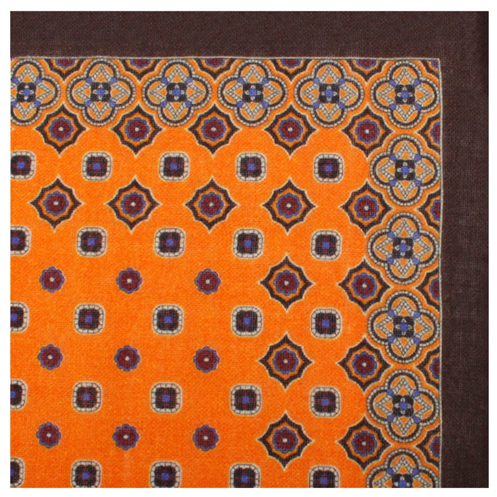 The Merchant of Venom Orange Wool Pocket Square Fabric