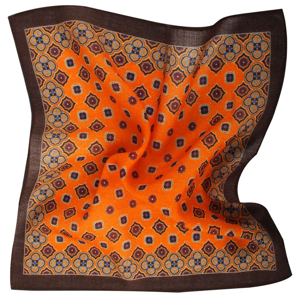 The Merchant of Venom Orange Wool Pocket Squares