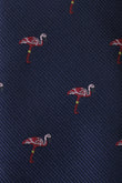 The Navy Blue Pink Flamingo Kids Necktie Fabric