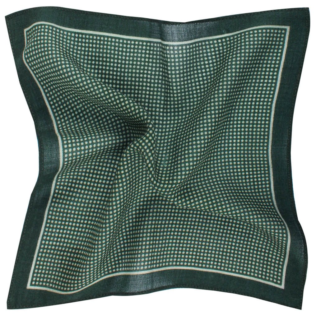 The Wizard of Menlo Park 'Thomas Edison' Green Wool Pocket Squares