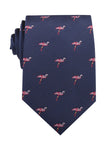 The Navy Blue Pink Flamingo Necktie