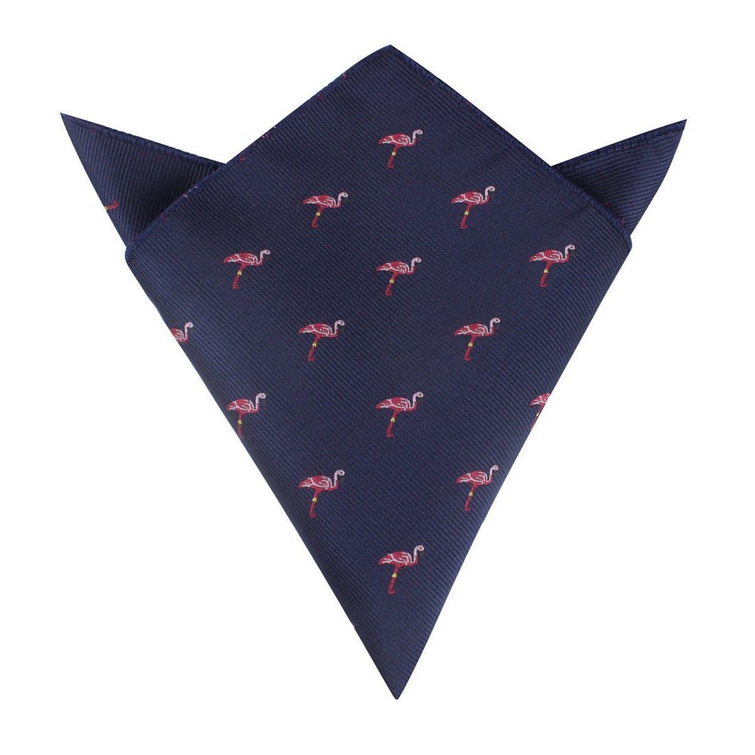 The Navy Blue Pink Flamingo Pocket Square