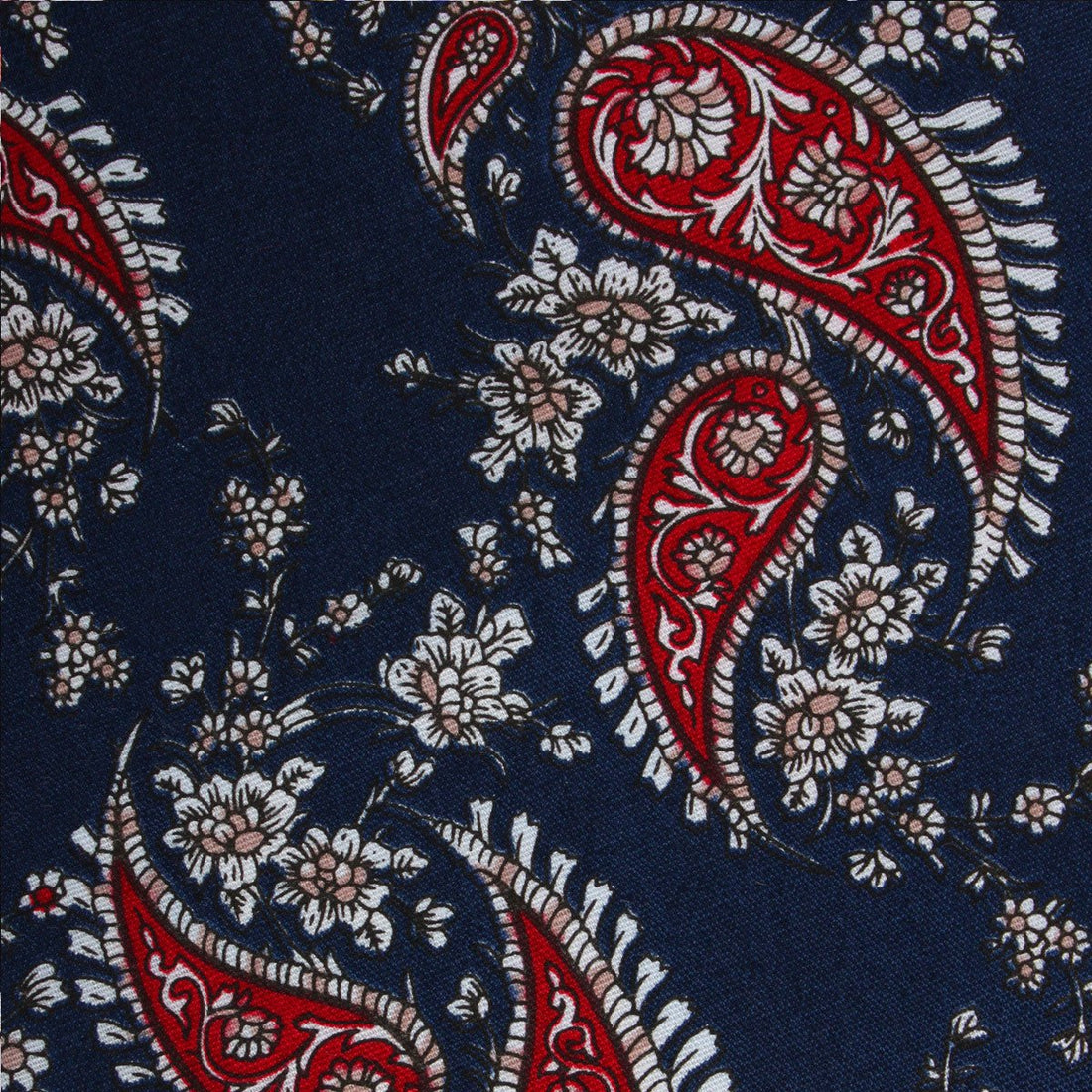 Trasimeno Blue with Red Paisley Fabric Necktie