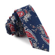 Trasimeno Blue with Red Paisley Skinny Tie