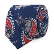 Trasimeno Blue with Red Paisley Slim Tie