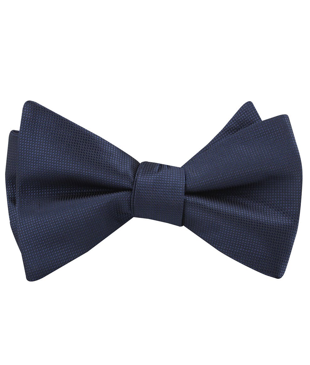 Trivieres Navy Blue Diamond Self Tied Bow Tie