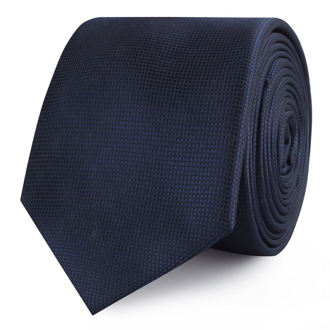 Trivieres Navy Blue Diamond Skinny Ties