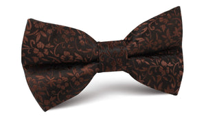 Truffle Brown Floral Bow Tie