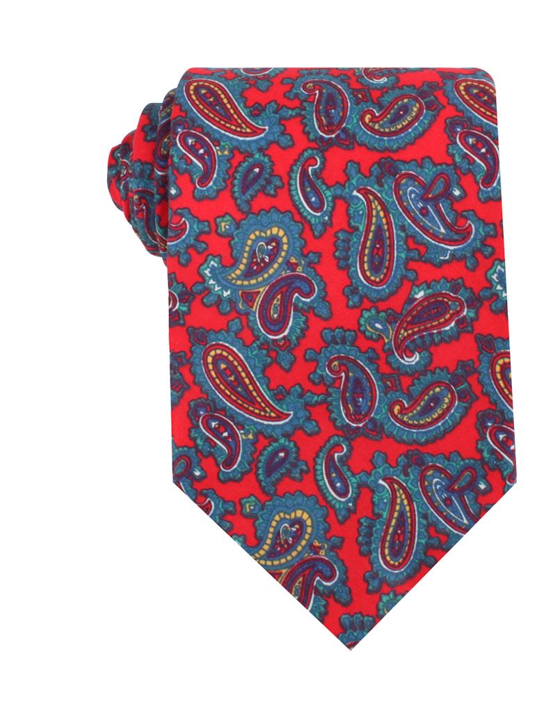 Valentina Red Shiraz Paisley Necktie