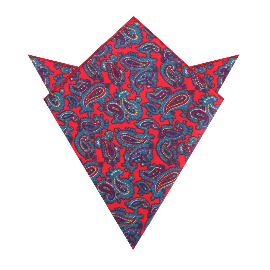 Valentina Red Shiraz Paisley Pocket Square