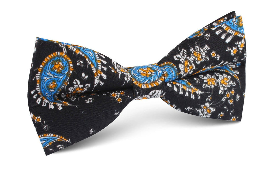 Venetian Lagoon Blue Paisley Bow Tie