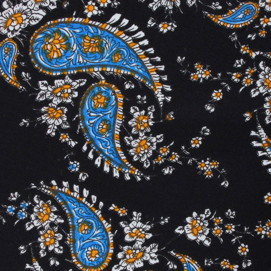 Venetian Lagoon Blue Paisley Fabric Necktie