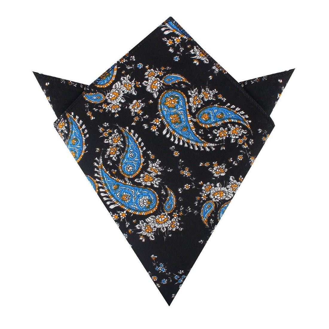 Venetian Lagoon Blue Paisley Pocket Square