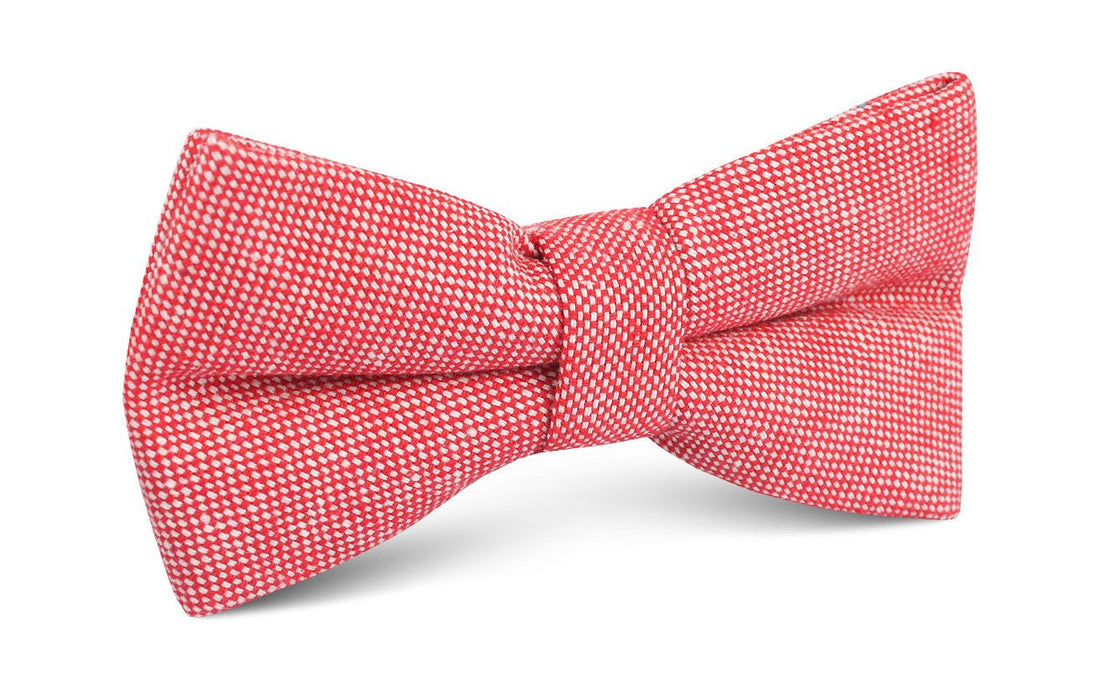 Venetian Red Linen Bow Tie