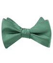 Viridian Green Satin Self Tied Bow Tie