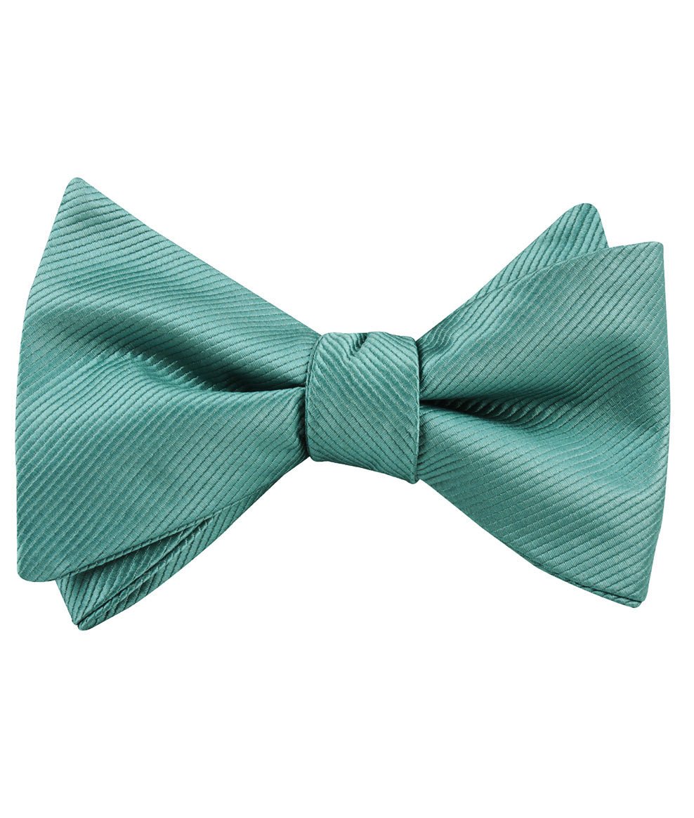 Viridian Green Twill Self Tied Bow Tie