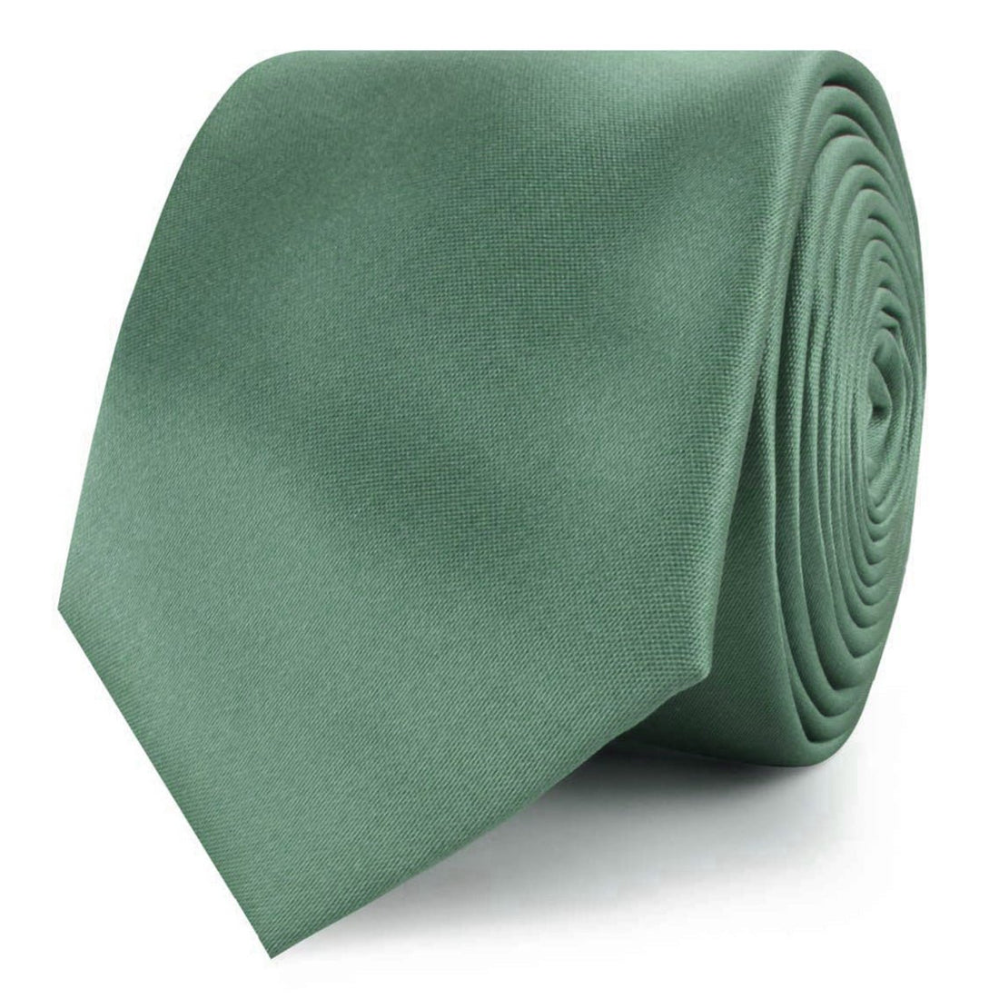 Viridian Green Satin Skinny Ties