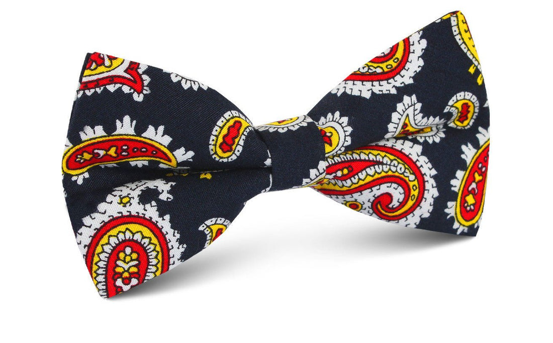 Vulcano Red & Yellow Paisley Bow Tie