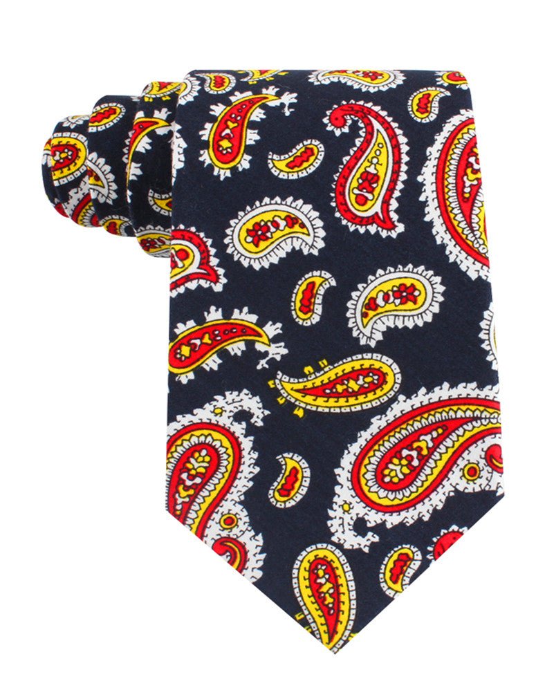 Vulcano Red & Yellow Paisley Tie