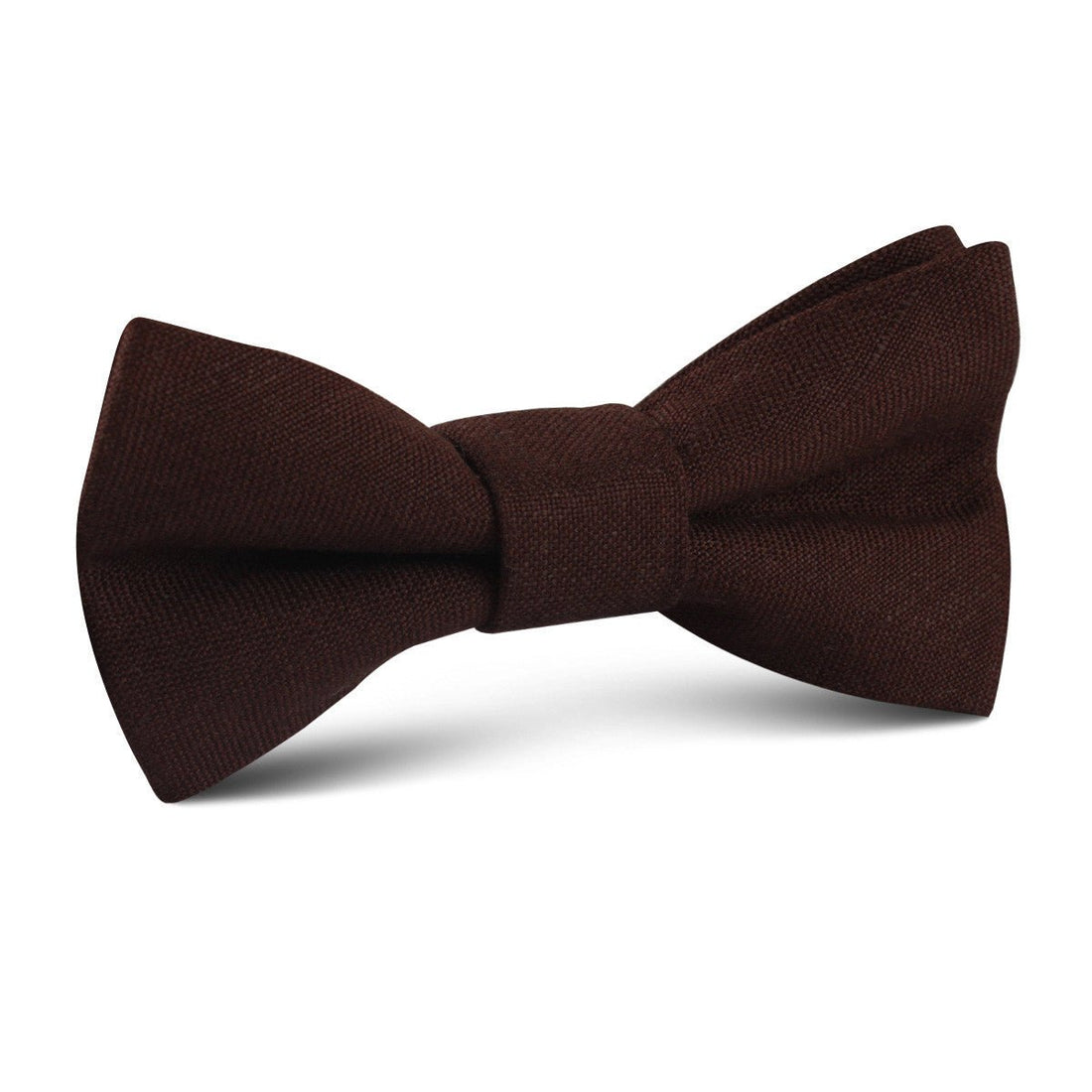 Walnut Brown Slub Linen Kids Bow Tie