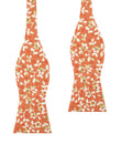 White Orchid Dusty Orange Floral Self Bow Tie