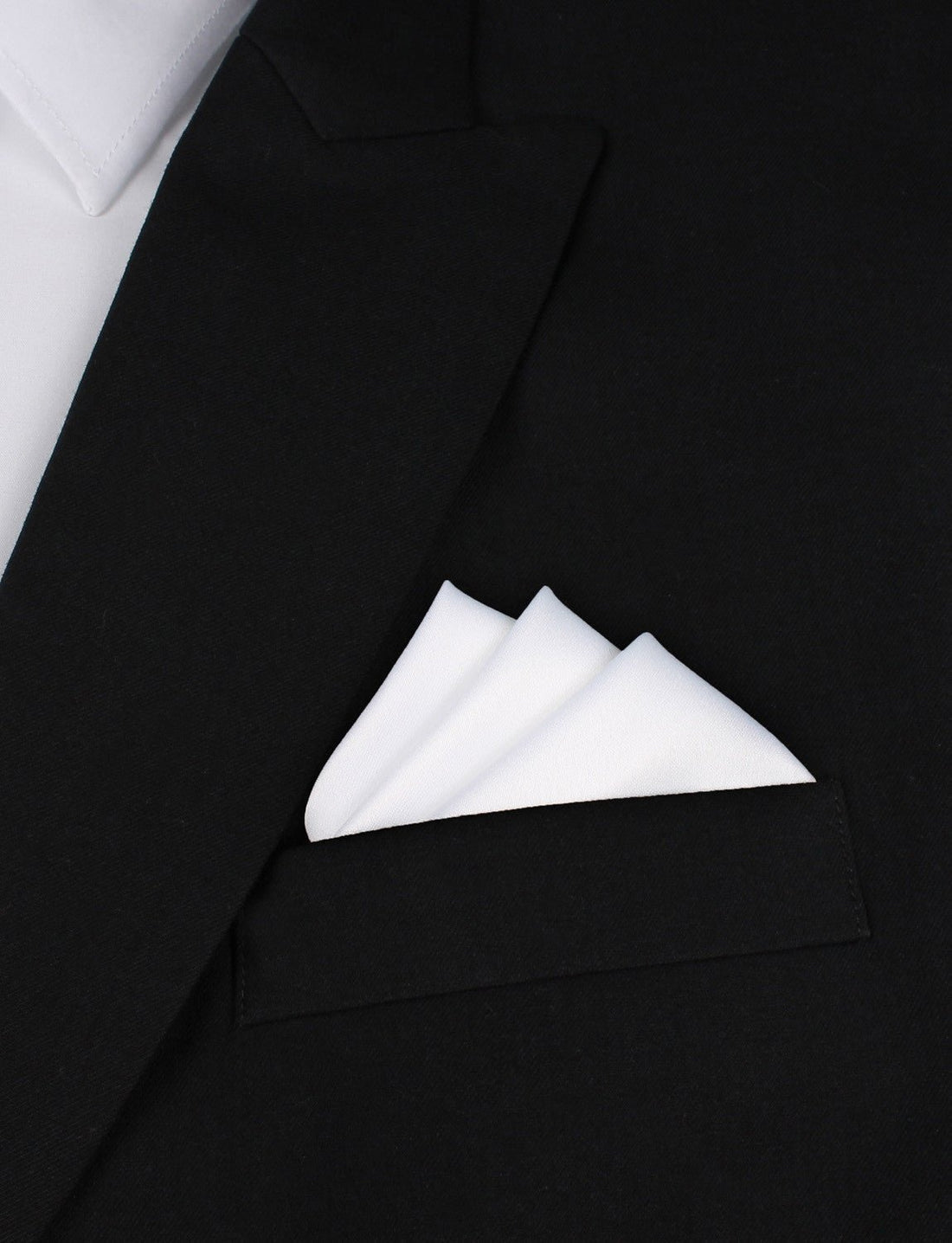 White Oxygen Three Point Pocket Square Fold