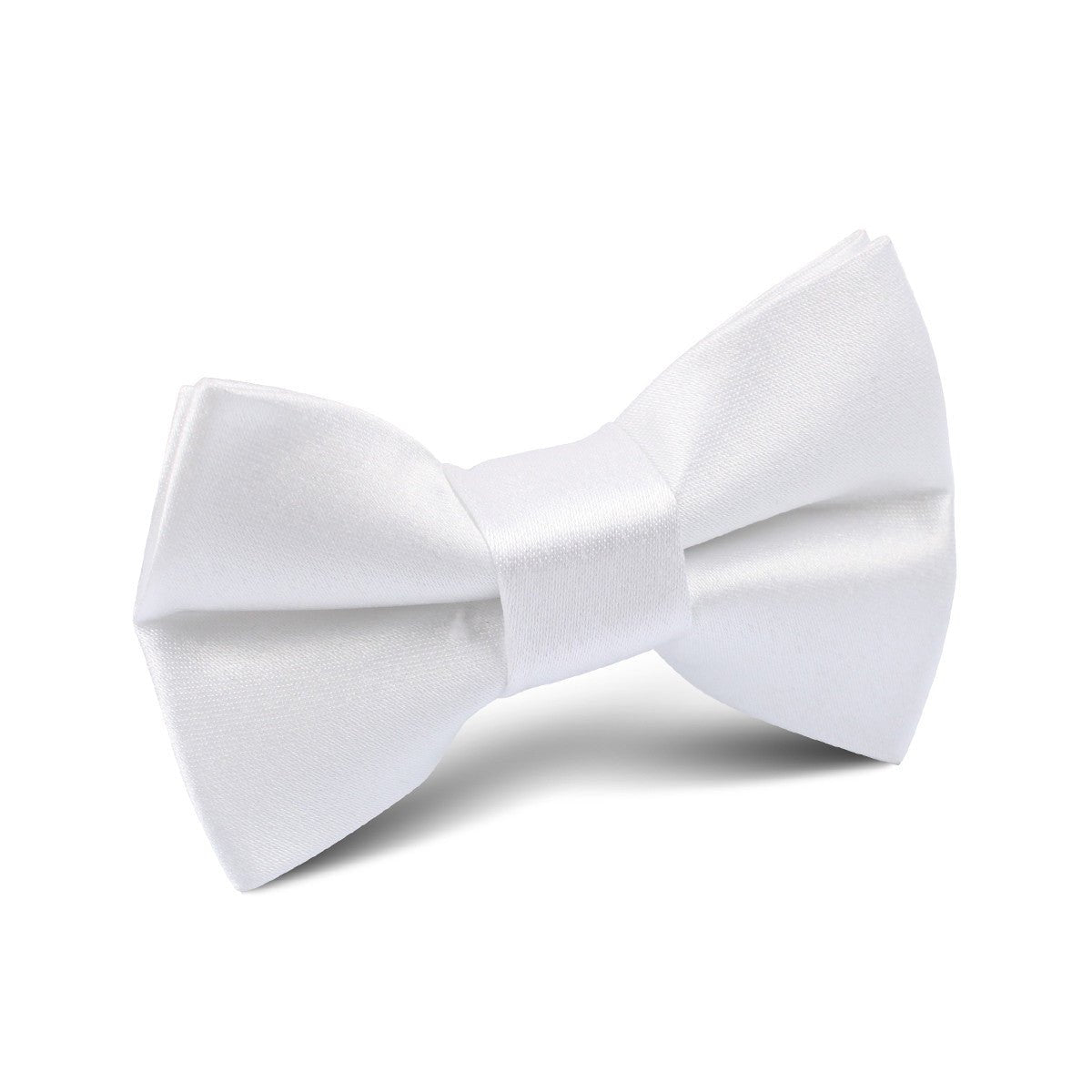 White Satin Kids Bow Tie