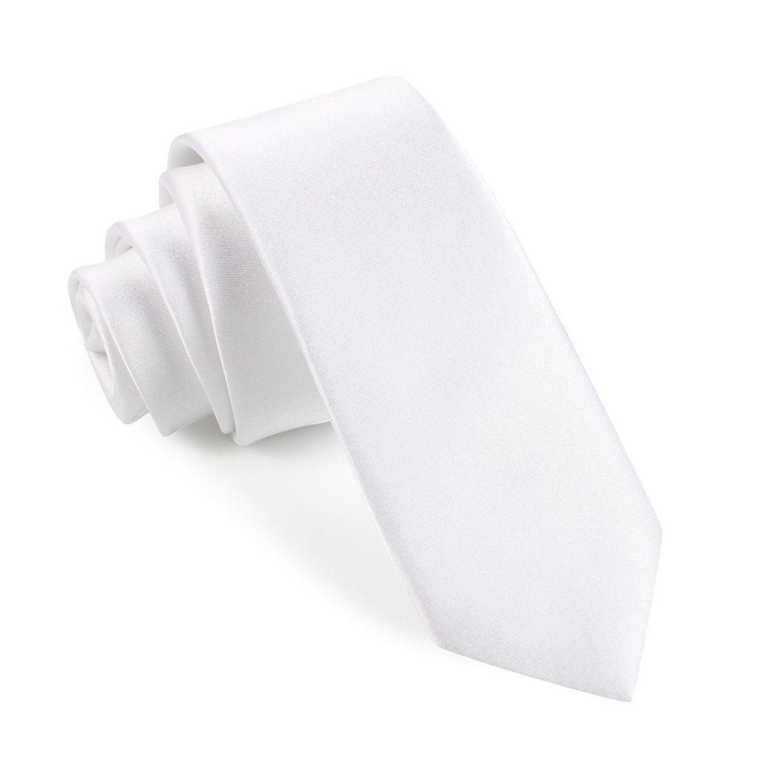 White Satin Skinny Tie