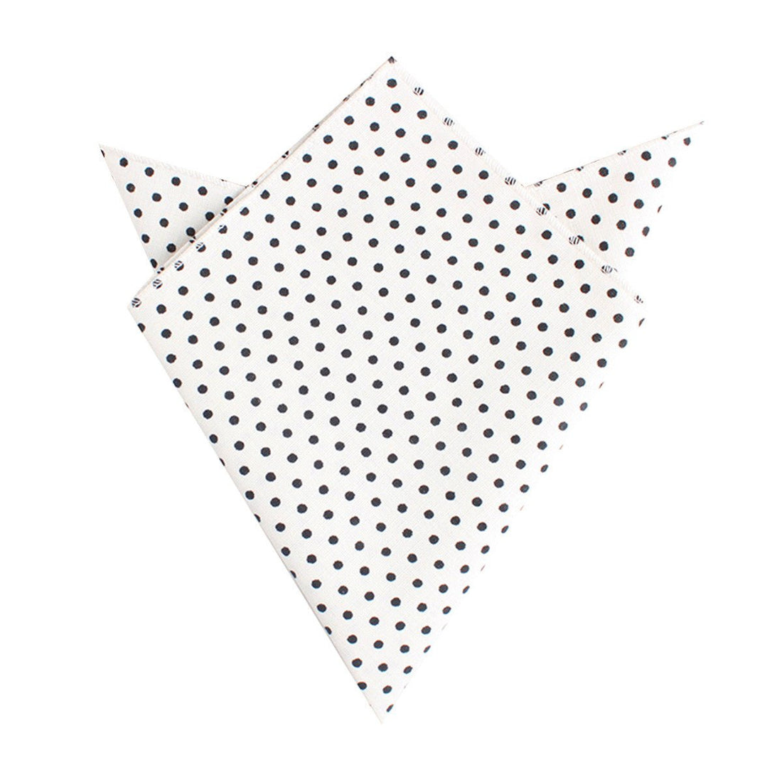 White with Black Polkadot Cotton Pocket Square