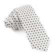 White with Black Polkadot Cotton Skinny Tie