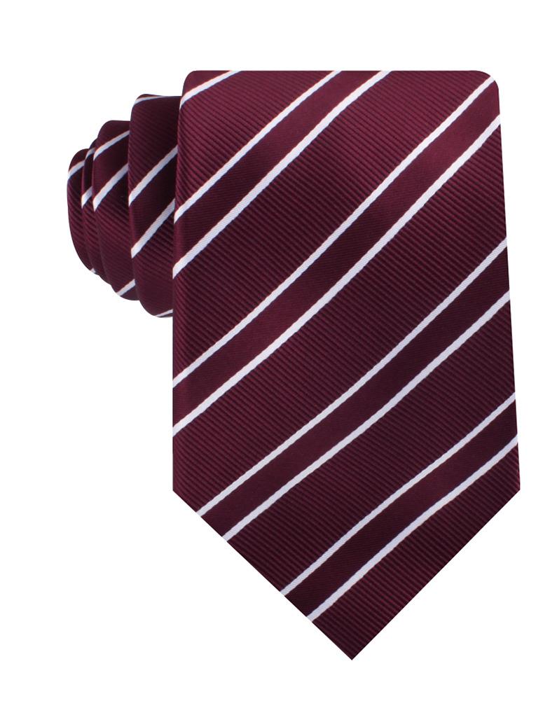 Wine Burgundy Double Stripe Necktie