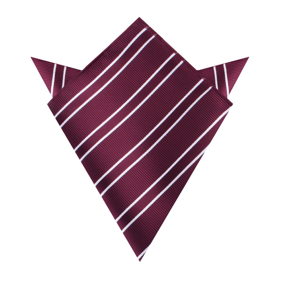 Wine Burgundy Double Stripe Pocket Square