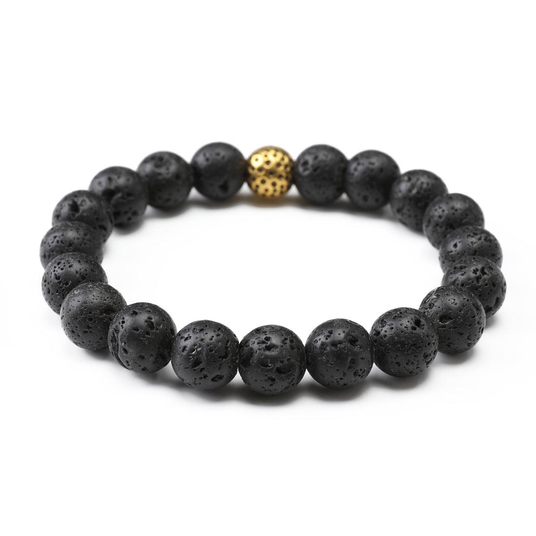 Wolfsbane Volcanic Rock Gold Lava Bracelet Back