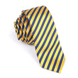 Yellow and Navy Blue Diagonal Skinny Tie