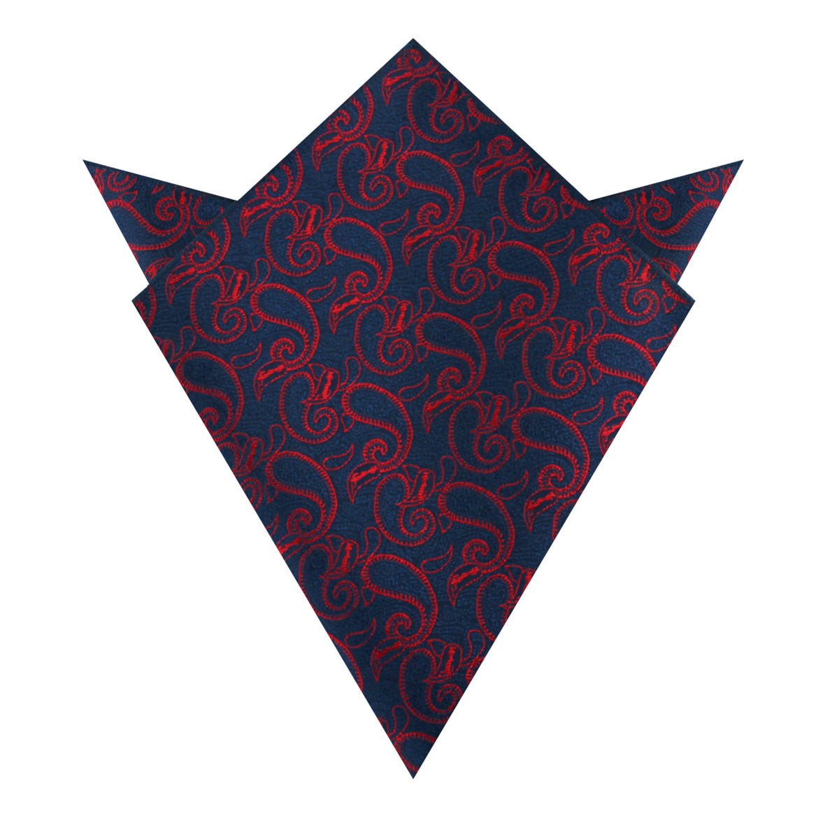 Yazd Red Paisley Pocket Square