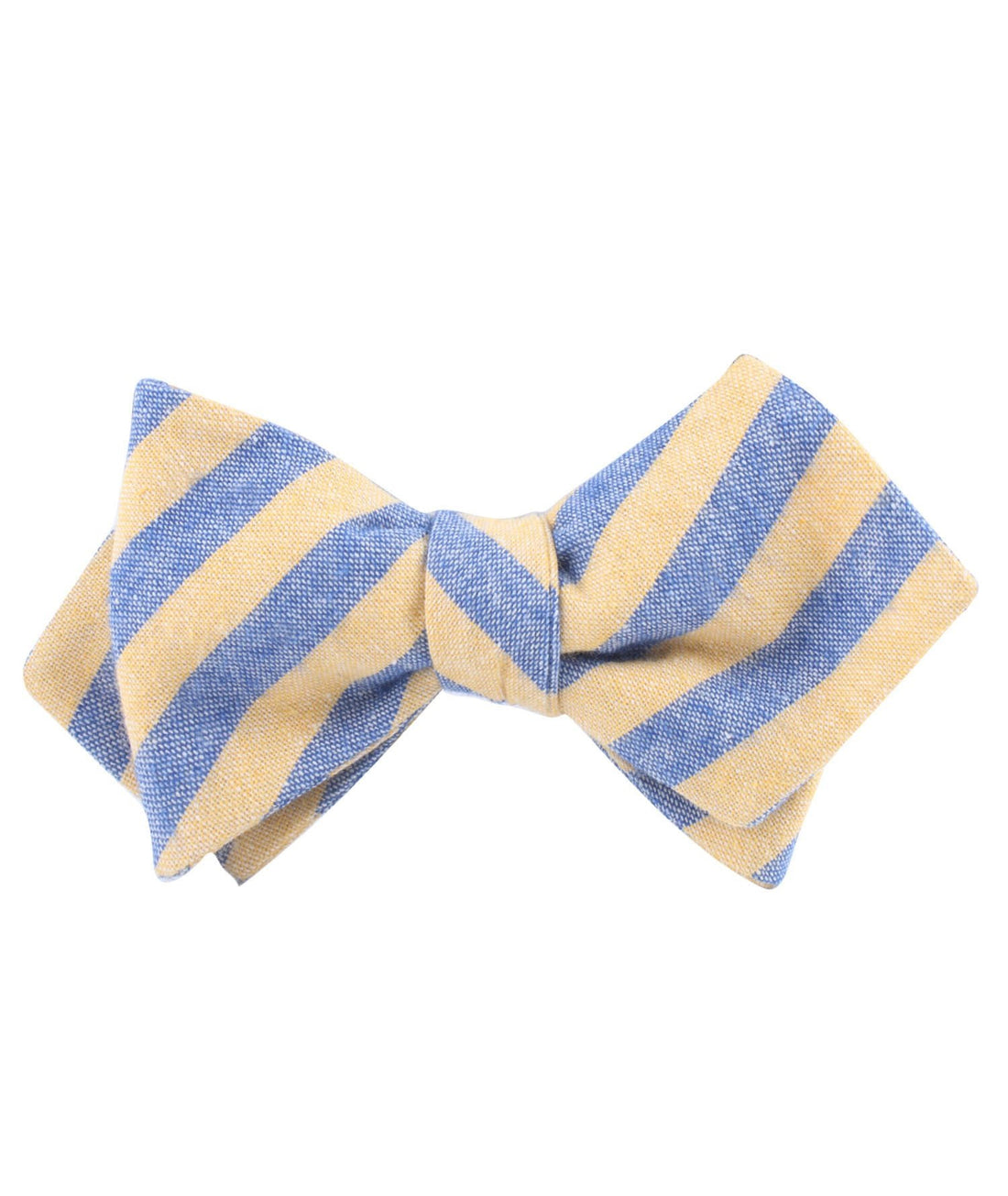 Yellow & Blue Bengal Linen Diamond Self Bowtie