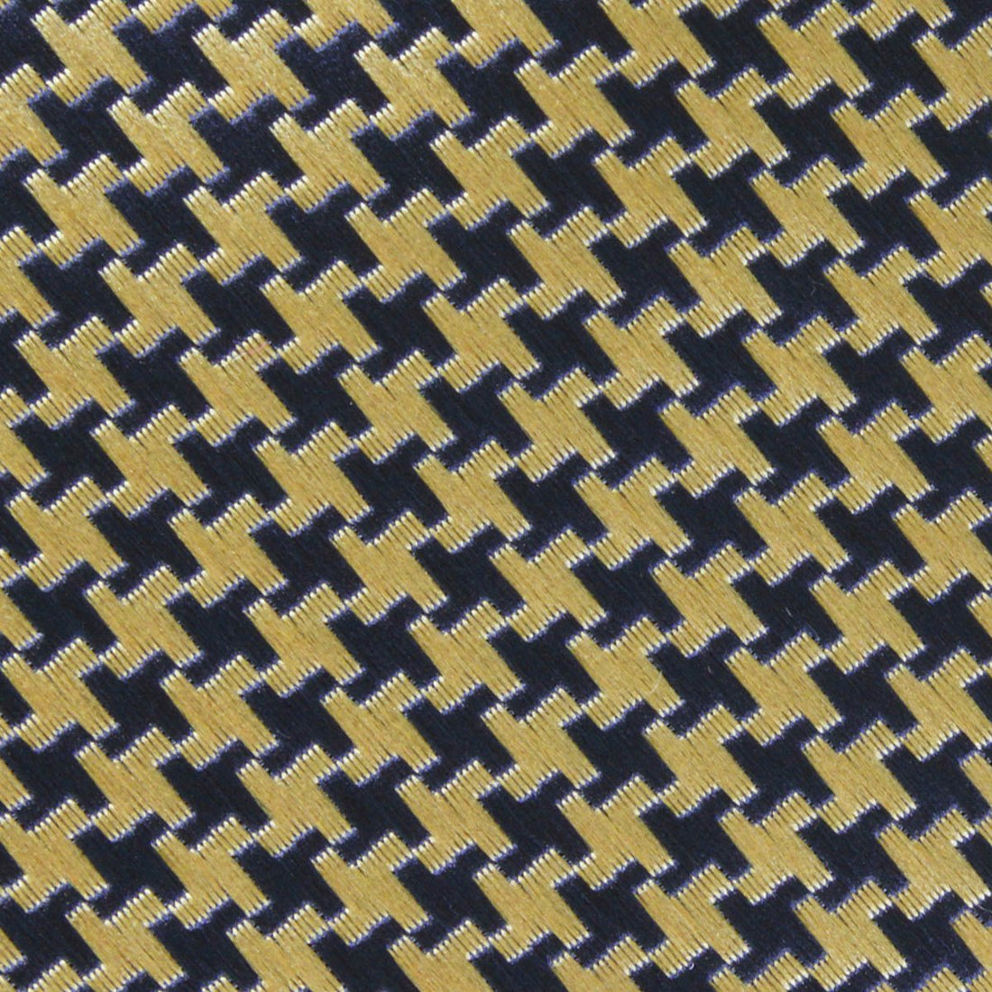 Yellow Houndstooth Fabric Necktie