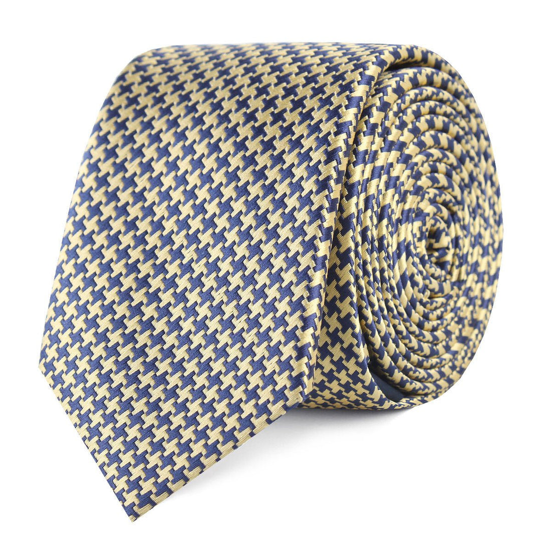 Yellow Houndstooth Slim Tie