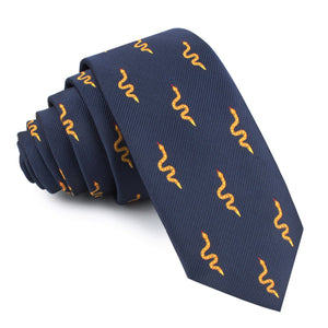 Yellow Snake Skinny Tie