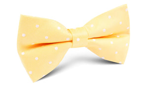 Yellow with White Polka Dots Bow Tie