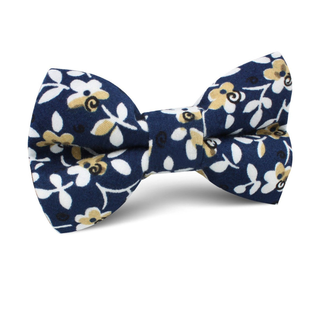 Yukata Navy Blue Floral Kids Bow Tie