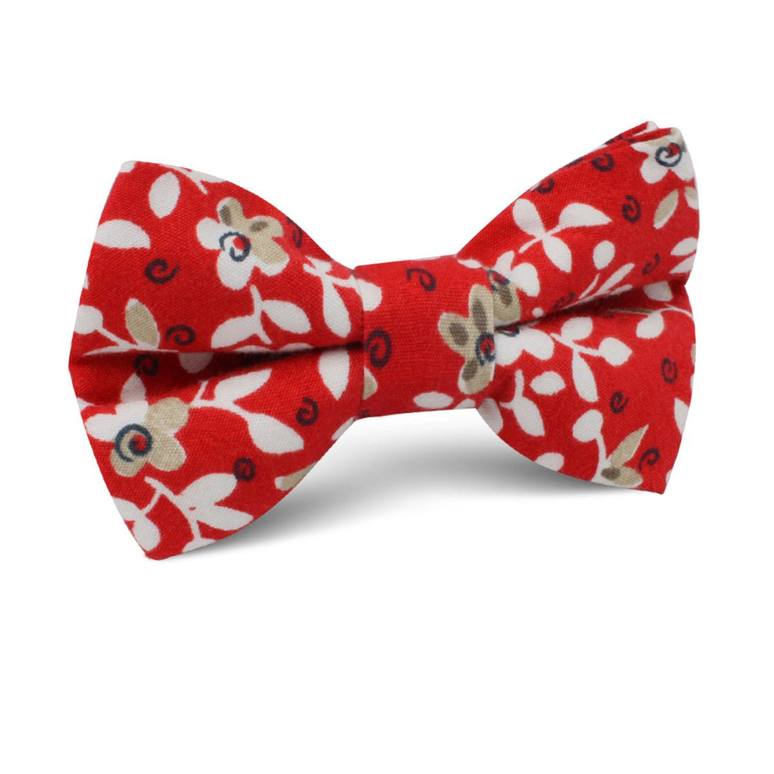 Yukata Red Floral Kids Bow Tie