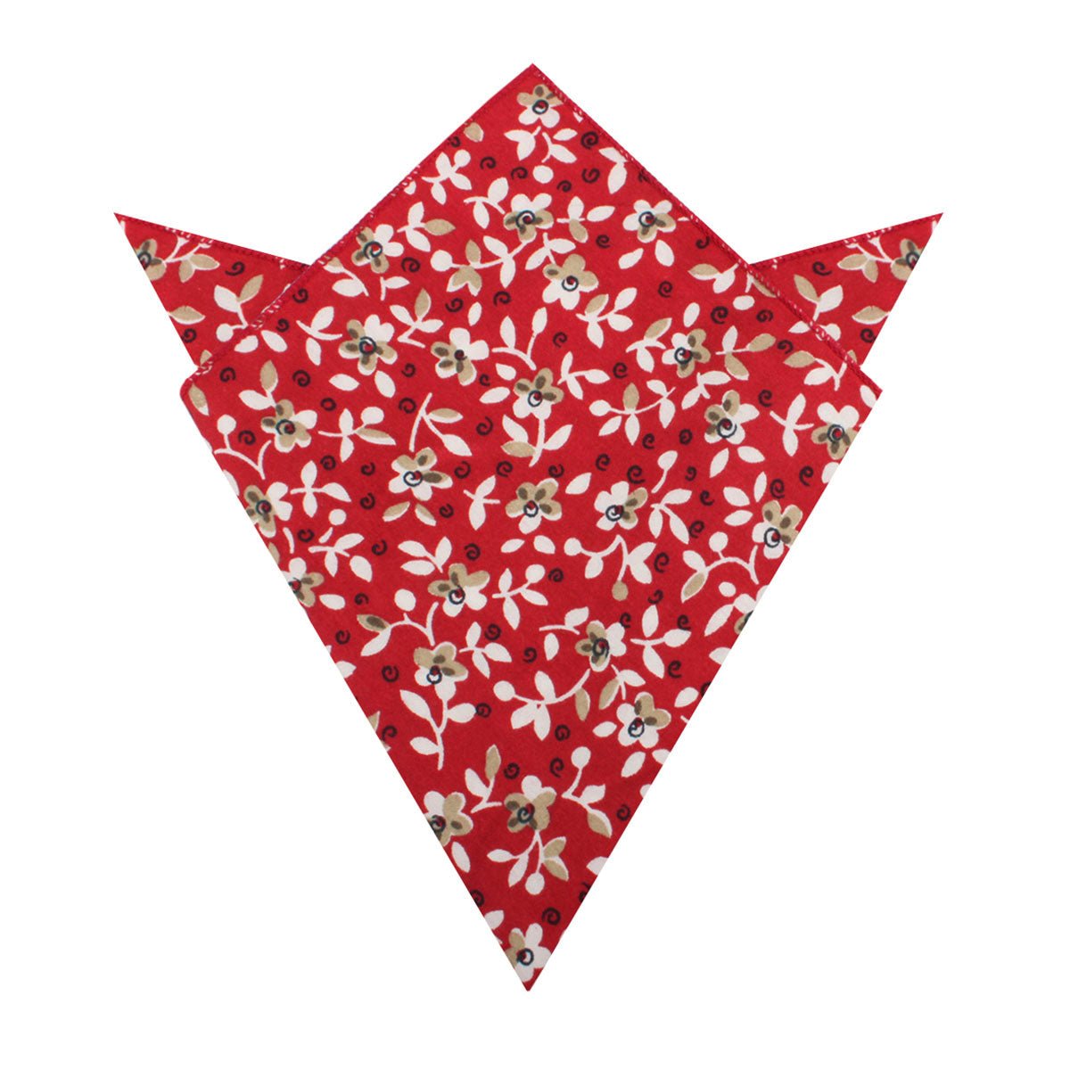 Yukata Red Floral Pocket Square