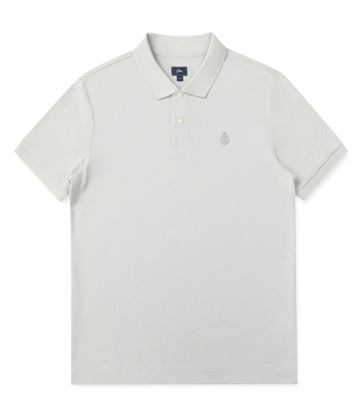 Light grey polo shirt full view