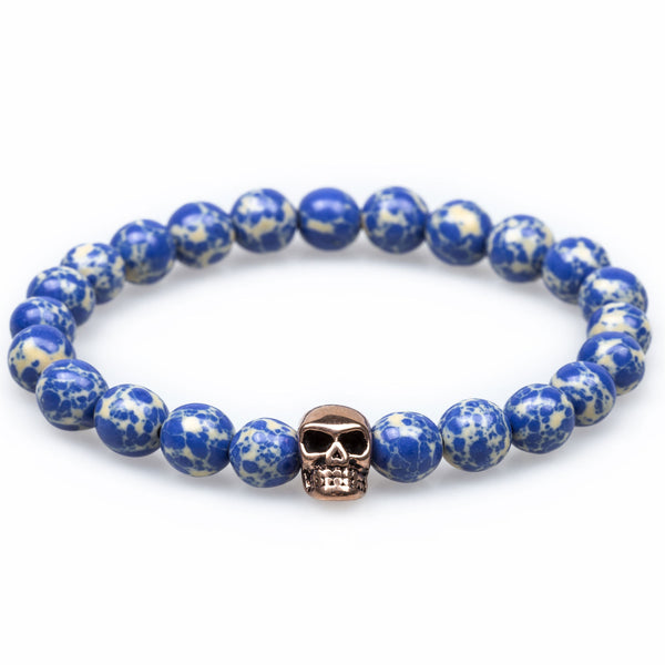 Matte Blackness & Gold Skull Bracelet – Alpha Accessories